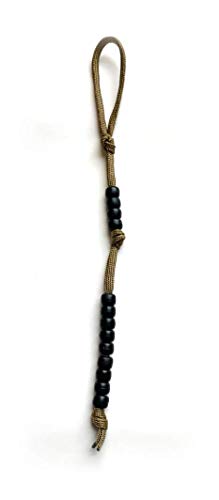 Load image into Gallery viewer, Coyote Brown Pace Counter Matte Black Veteran Made Ranger Beads
