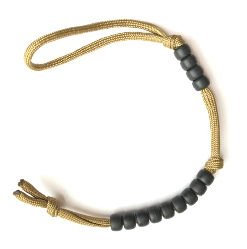 Load image into Gallery viewer, Coyote Brown Pace Counter Matte Black Veteran Made Ranger Beads
