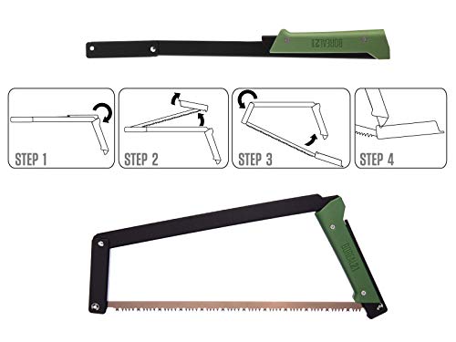 Load image into Gallery viewer, AGAWA - BOREAL21 -&gt; 21 Inch Folding Bow Saw - Black Frame, Green Handle, 21&quot; All Purpose Blade
