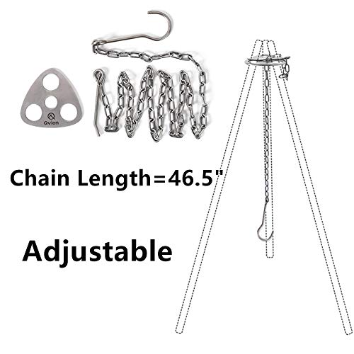 Load image into Gallery viewer, Xergur Camping Tripod Board - Turn Branches into Campfire Tripod, Stainless Steel Campfire Support Plate with Adjustable Chain for Hanging Cookware - Perfect Accessories for Outdoor Cooking
