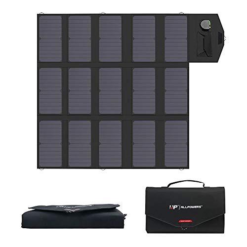 ALLPOWERS Portable Solar Panel 100W (Dual 5v USB with 18v DC Output) Monocrystalline Solar Charger Foldable Solar Panel for Laptop, Portable Generator, 12v Car, Boat, RV Battery