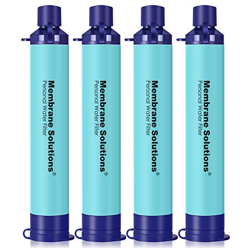 Load image into Gallery viewer, Membrane Solutions Portable Water Filter Straw Filtration Straw Purifier Survival Gear for Hiking, Camping, Travel, and Emergency, Blue, 4 pack
