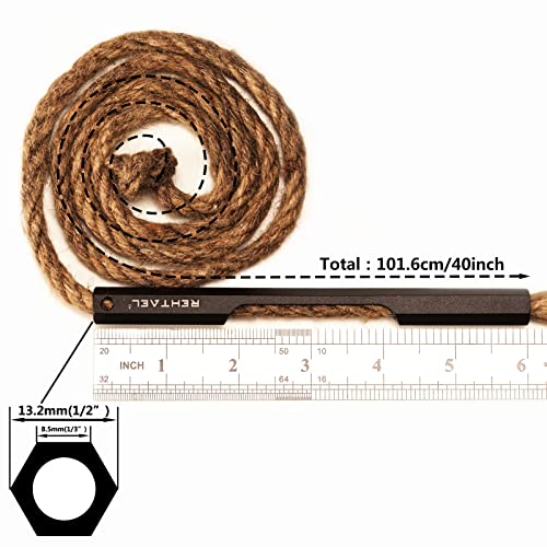 Load image into Gallery viewer, REHTAEL Fire Starter Survival Tool- 40&quot; Long Paraffin Wax Infused Hemp Tinder Wick- Use with Flint and Steel Fire Starter Kit- for All Weather- 3+ Hour Burn Time- Tube with Thumb Hole
