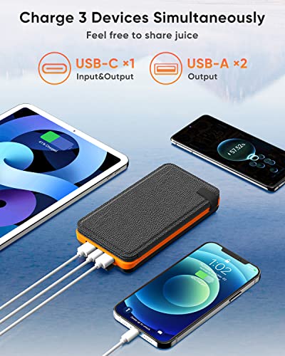 Load image into Gallery viewer, Solar Charger 25000mAh, Hiluckey Outdoor USB C Portable Power Bank with 4 Solar Panels, 3A Fast Charge External Battery Pack with 3 USB Outputs Compatible with Smartphones, Tablets, etc.
