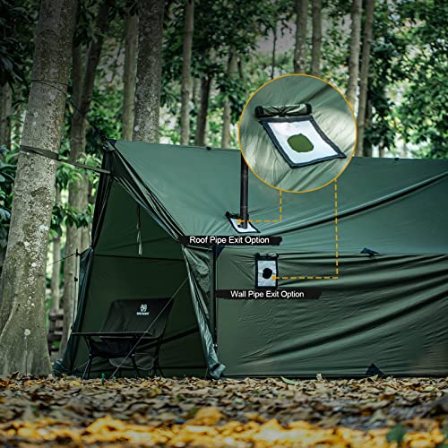 Load image into Gallery viewer, OneTigris TEGIMEN Hammock Hot Tent with Stove Jack, Spacious Versatile Wall Tent with Snow Skirt, 3000mm Waterproof with Zippered Tent Bag (Ranger Green)
