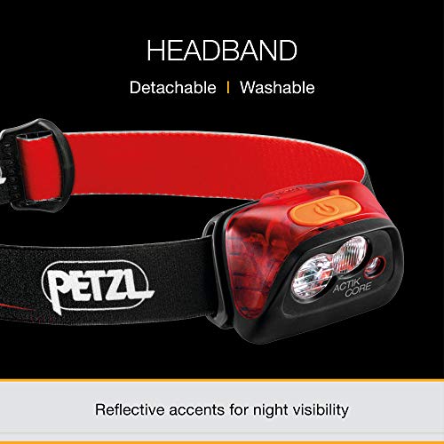 Load image into Gallery viewer, Petzl ACTIK CORE Headlamp - Rechargeable, Compact 450 Lumen Light with Red Lighting for Hiking, Climbing, and Camping - Black
