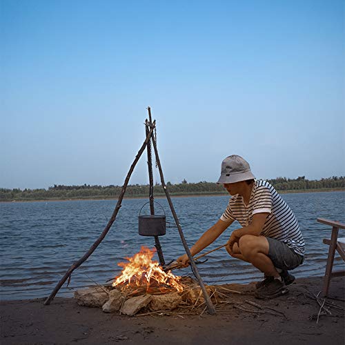 Xergur Camping Tripod Board - Turn Branches into Campfire Tripod, Stainless Steel Campfire Support Plate with Adjustable Chain for Hanging Cookware - Perfect Accessories for Outdoor Cooking