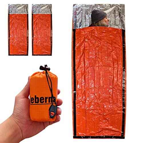 Emergency Sleeping Bag Survival Bag 2 Pack | Survival Sleeping Bag Emergency Sleeping Bags Emergency Bivy Sack | Portable Emergency Blanket Survival Gear Emergency Bivvy Thermal Sleeping Bag Camping