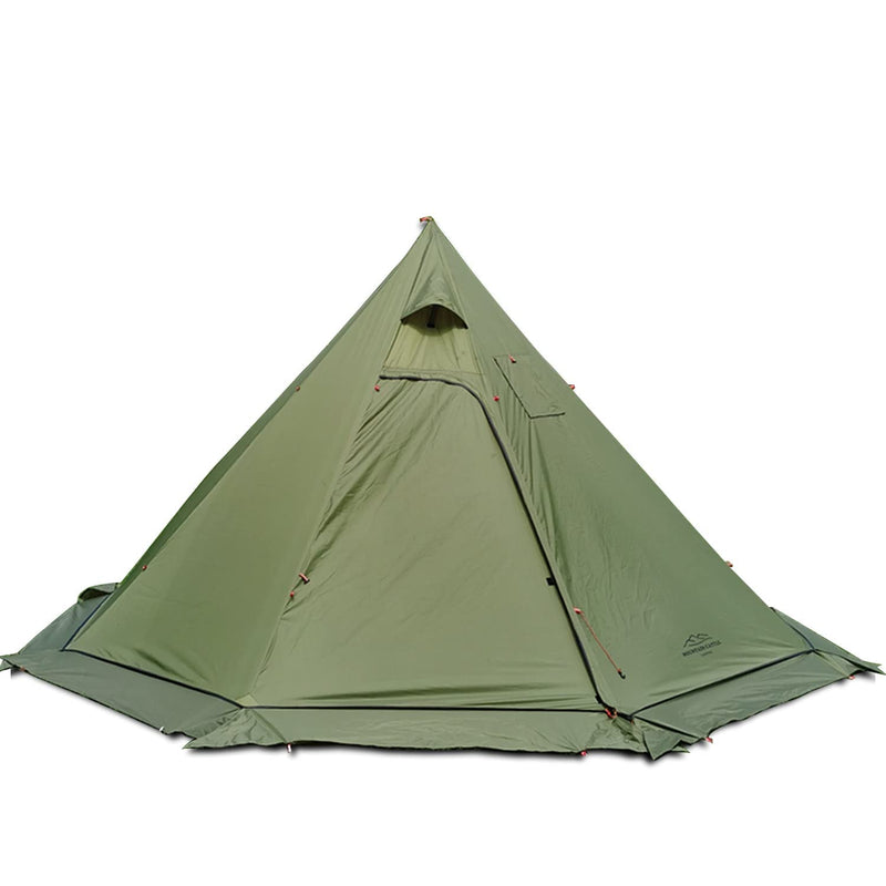 Load image into Gallery viewer, 4 Persons 5lb Lightweight Tipi Hot Tent with Stove Jack, 7&#39;3&quot; Standing Room, Teepee Tent for Hunting Family Team Backpacking Camping Hiking (Olive)
