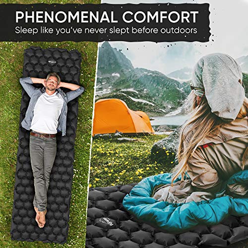 Load image into Gallery viewer, POWERLIX Ultralight Sleeping Pad for Camping with Inflating Bag, Carry Bag, Repair Kit – Compact Lightweight Camping Mat, Outdoor Backpacking Hiking Traveling Airpad Camping Air Mattress
